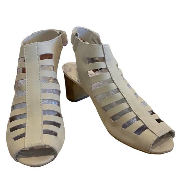 Johnson and Murphy shoes gladiator style suede leather sandal heels size 7.5 - Picture 1 of 8